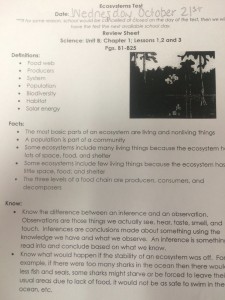Ecosystem Review Sheet