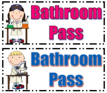 pass bathroom passes clipart class science restroom classroom kindergarten grade rules abigail fricke prek clipground