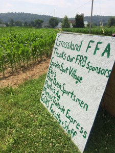 These signs were made by the FFA 10 students to show support for our FRB project sponsors near our fields of corn which are located on Mr. Gene Martin’s Farm. 
