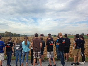FFA 9 students had the opportunity to see how corn is harvested and also had the opportunity to ride in the combine.  This will help them have a better understanding of how organizing the FRB project works when they take FFA 10.