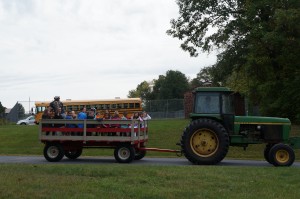 After learning about tractor safety, the third graders got to take a wagon ride! 