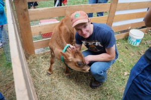 William Horning with Blue our Ag Awareness calf. 